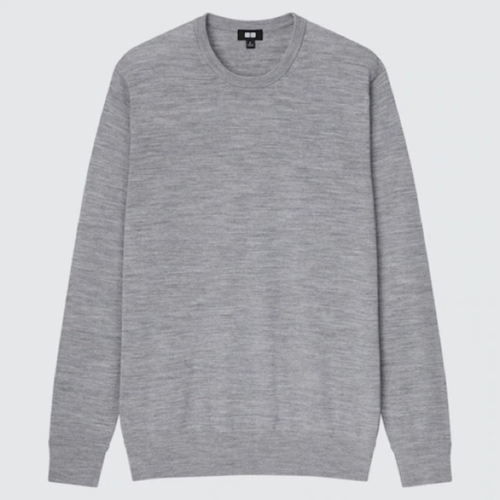 Uniqlo Extra Fine Merino Crew Neck Long Sleeve Sweater Size Large